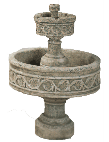 Paestum Two Tier Cast Stone Outdoor Garden Fountains Fountain Tuscan